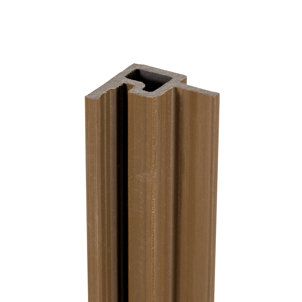 Triton Teak Composite Slatted Internal Cladding Corner 3.6m image